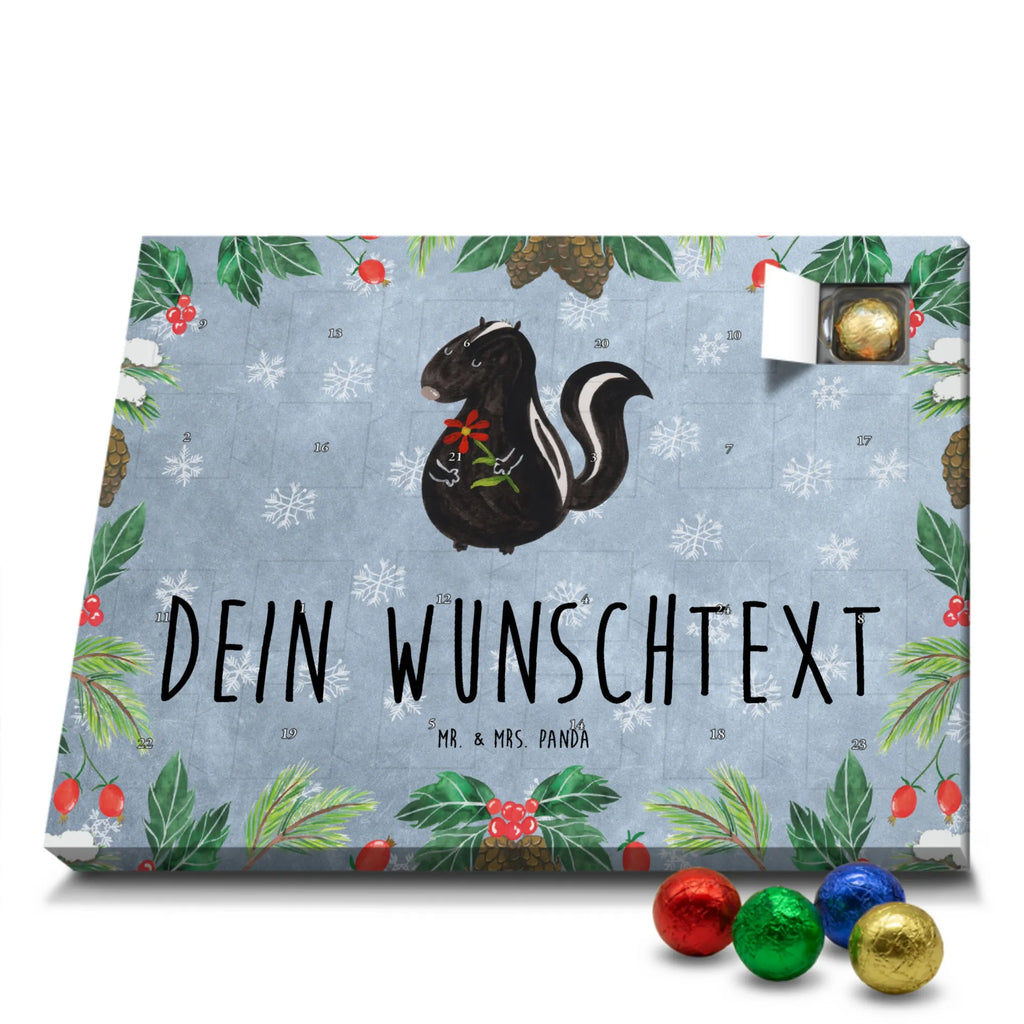 Adventskalender mit Namen Stinktier Blume Personalisierter Adventskalender, Adventskalender mit Namen, Stinktier, Skunk, Dreams, Stinker, Träume, Stinki, Wildtier, Verträumt, Tagträumer, Raubtier