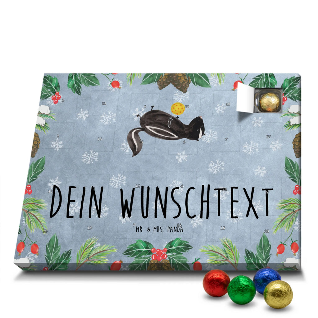 Adventskalender mit Namen Stinktier Ball Adventskalender mit Namen, Personalisierter Adventskalender, Skunk, Stinktier, Stinker, Wildtier, Verspielt, Weisheit, Stinki, Raubtier