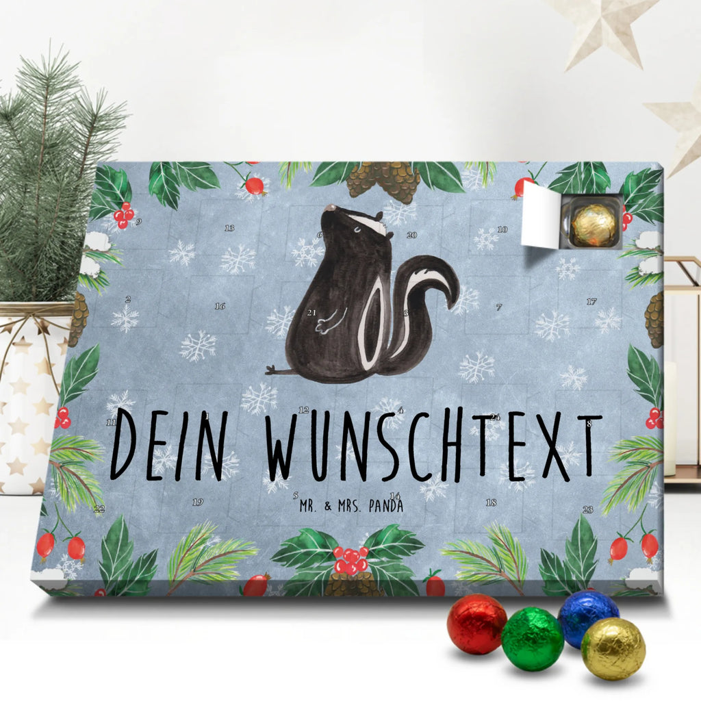  skunks siedzenie Adventskalender mit Namen, Personalisierter Adventskalender, Stinktier, Skunk, Raubtier, Wildtier, Büro, Besserwisser, Recht, Spruch, Stinki, Stinker