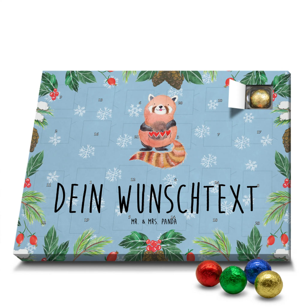 Adventskalender mit Namen Roter Panda Adventskalender mit Namen, Personalisierter Adventskalender, Tiere, Tiermotive, Lustige Sprüche, Gute Laune, Panda, Liebe, Rot, Liebling, Lieblingsmensch, Herz
