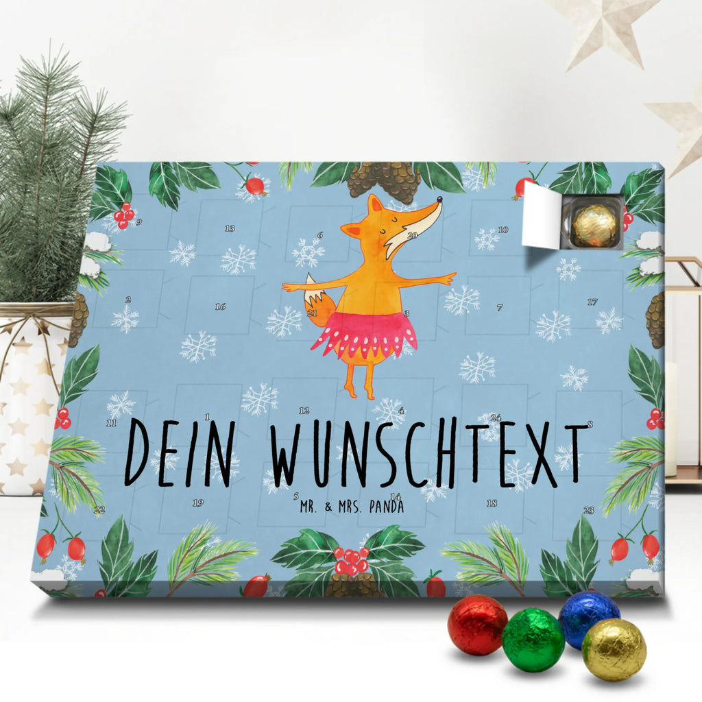 Personalisierter Schoko Adventskalender Fuchs Ballerina Personalisierter Adventskalender, Adventskalender mit Namen, Fuchs, Ballerina, Einladung, Füchse, Tänzerin, Ballett, Tanzen, Füchsin, Fuchs Spruch, Party, Geburtstag