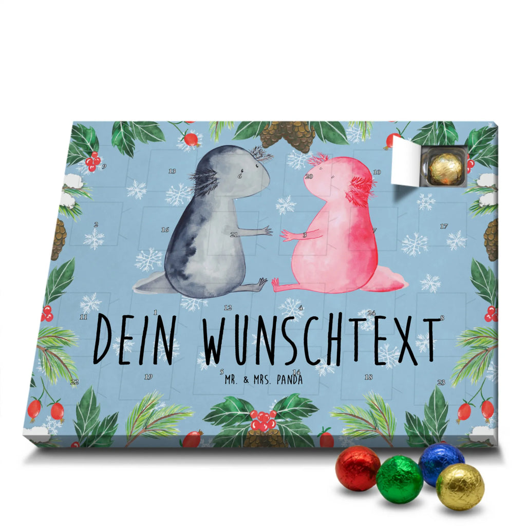 Personalisierter Schoko Adventskalender Axolotl Liebe Personalisierter Adventskalender, Adventskalender mit Namen, Molch, Axolotl, Lurche, Lurch, Schwanzlurch, Liebe, Axolot, Valentinstag, Verlobter, Ehemann, Jahrestag, Liebesbeweis, Freund, Große Liebe