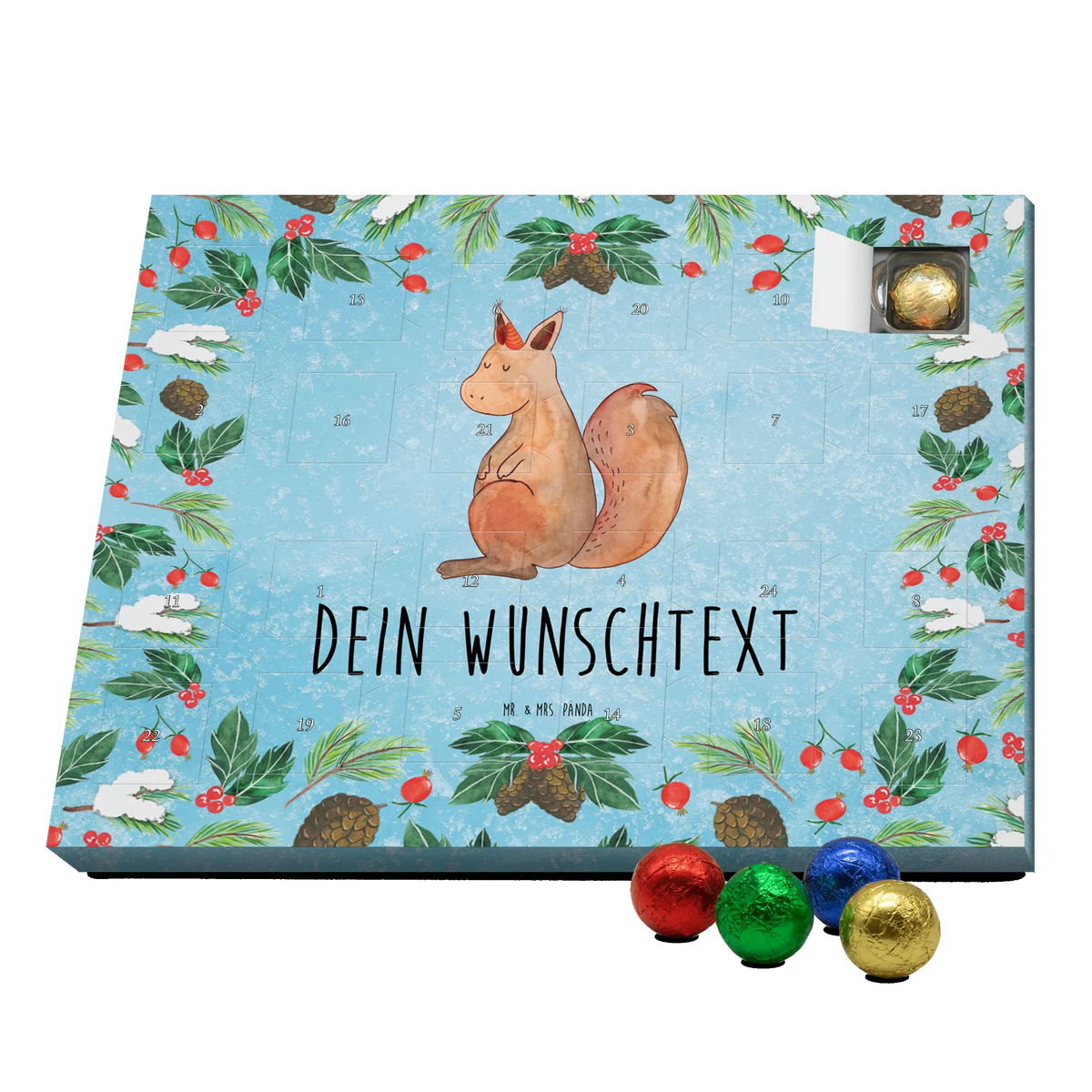 Personalisierter Schoko Adventskalender Einhorn Glauben