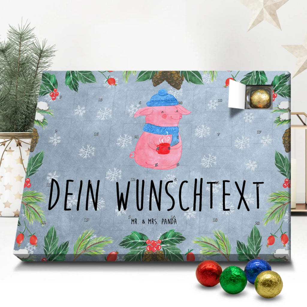 Personalisierter Schoko Adventskalender Schweinchen Glühwein Personalisierter Adventskalender, Adventskalender mit Namen, Wintermotiv, Weihnachtsdeko, Weihnachten, Winter, Heiligabend, Advent, Nikolaus, Betrunken, Glühwein, Weihnachtsmarkt, Spruch
