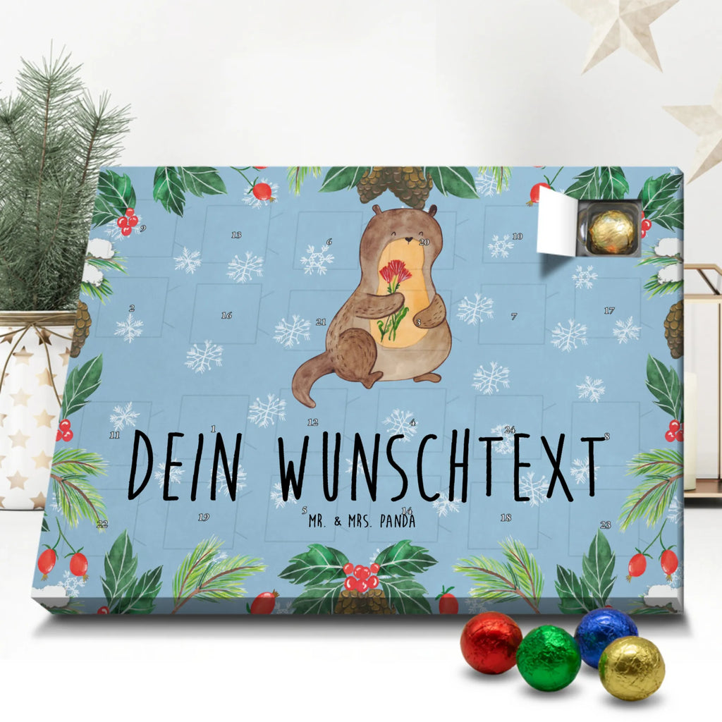 Adventskalender mit Namen Otter Blumenstrauß Personalisierter Adventskalender, Adventskalender mit Namen, Otter, Fischotter, Seeotter, Otter Seeotter See Otter