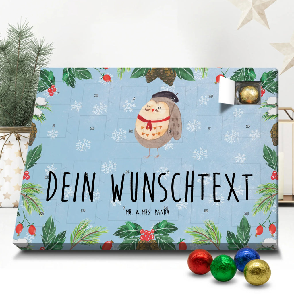 Personalisierter Schoko Adventskalender Eule Frankreich Personalisierter Adventskalender, Adventskalender mit Namen, Eule, Eulen, Owl, Eule Deko, La Vie Est Belle, Hibou, Frankreich, Das Leben Ist schön, Spruch schön, Spruch Französisch
