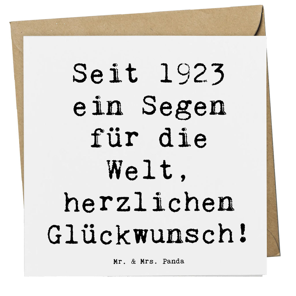 Deluxe Card Saying Seit 1923 ein Segen für die Welt, herzlichen Glückwunsch! Hochzeitskarte, Karte, Hochwertige Grußkarte, Grußkarte, Geburtstagskarte, Hochwertige Klappkarte, Klappkarte, Glückwunschkarte, Einladungskarte, Geburtstag, Geburtstagsgeschenk, Geschenk
