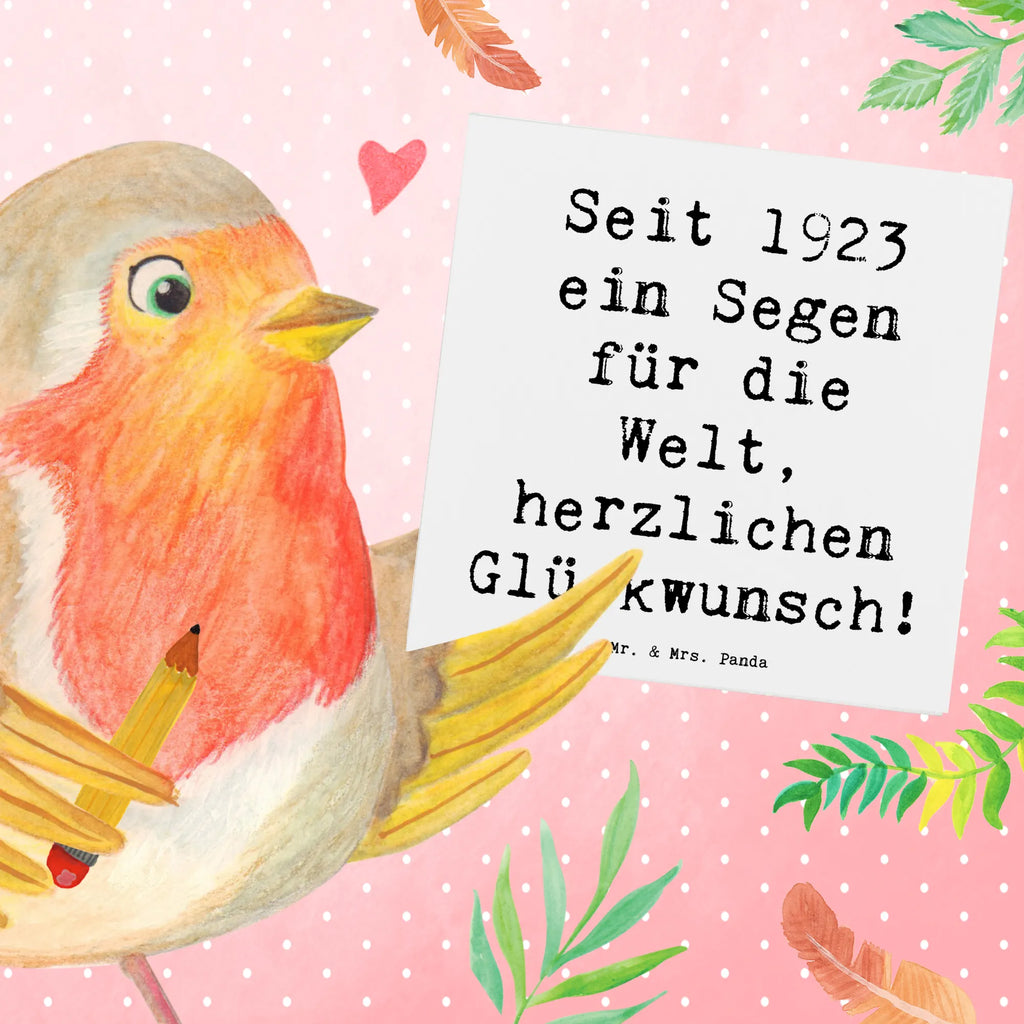 Deluxe Card Saying Seit 1923 ein Segen für die Welt, herzlichen Glückwunsch! Hochzeitskarte, Karte, Hochwertige Grußkarte, Grußkarte, Geburtstagskarte, Hochwertige Klappkarte, Klappkarte, Glückwunschkarte, Einladungskarte, Geburtstag, Geburtstagsgeschenk, Geschenk