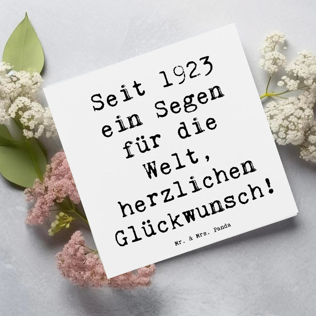 Deluxe Card Saying Seit 1923 ein Segen für die Welt, herzlichen Glückwunsch! Hochzeitskarte, Karte, Hochwertige Grußkarte, Grußkarte, Geburtstagskarte, Hochwertige Klappkarte, Klappkarte, Glückwunschkarte, Einladungskarte, Geburtstag, Geburtstagsgeschenk, Geschenk