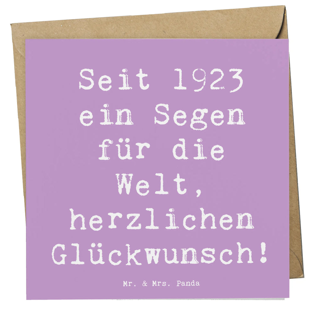 Deluxe Card Saying Seit 1923 ein Segen für die Welt, herzlichen Glückwunsch! Hochzeitskarte, Karte, Hochwertige Grußkarte, Grußkarte, Geburtstagskarte, Hochwertige Klappkarte, Klappkarte, Glückwunschkarte, Einladungskarte, Geburtstag, Geburtstagsgeschenk, Geschenk