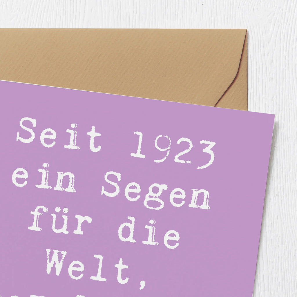 Deluxe Card Saying Seit 1923 ein Segen für die Welt, herzlichen Glückwunsch! Hochzeitskarte, Karte, Hochwertige Grußkarte, Grußkarte, Geburtstagskarte, Hochwertige Klappkarte, Klappkarte, Glückwunschkarte, Einladungskarte, Geburtstag, Geburtstagsgeschenk, Geschenk