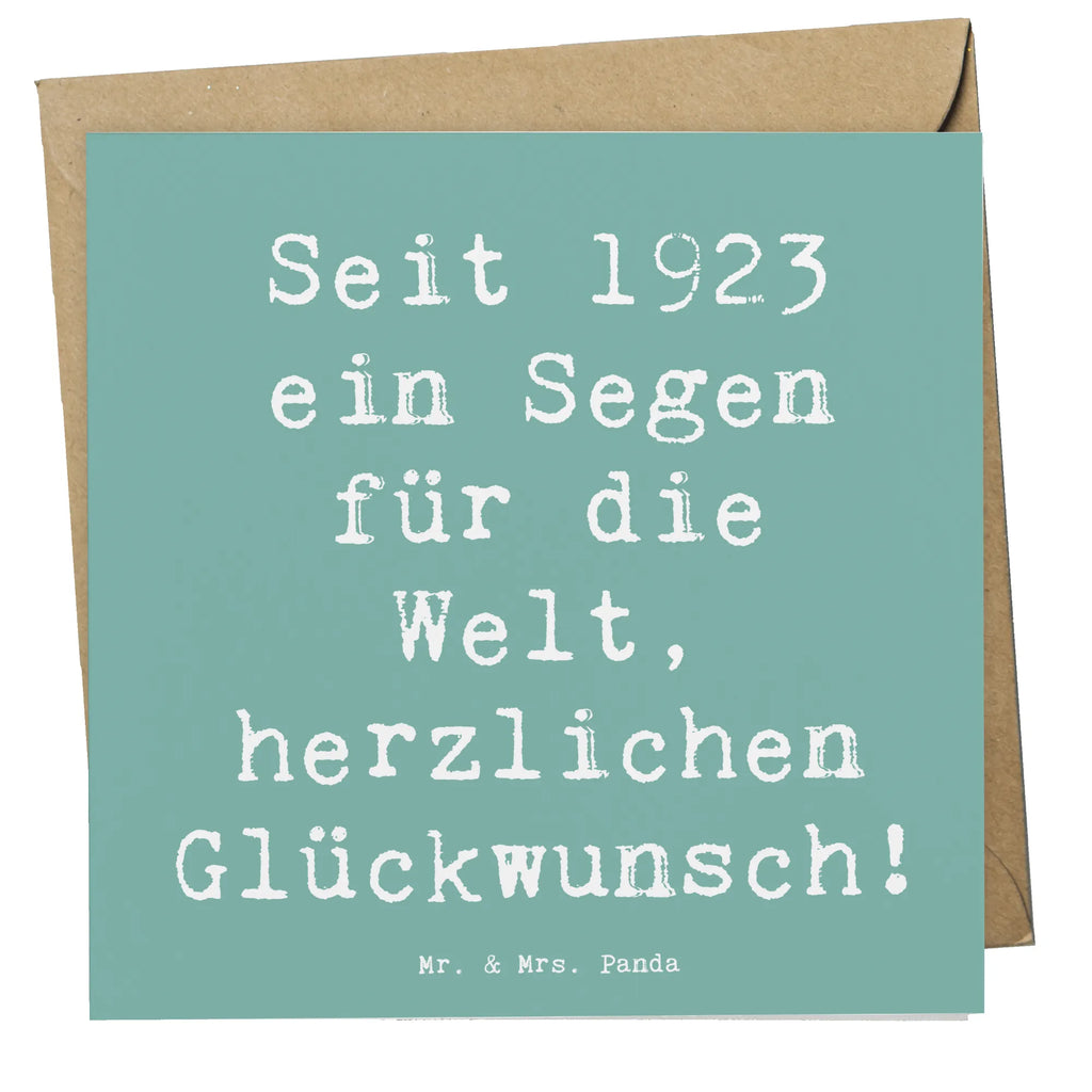 Deluxe Card Saying Seit 1923 ein Segen für die Welt, herzlichen Glückwunsch! Hochzeitskarte, Karte, Hochwertige Grußkarte, Grußkarte, Geburtstagskarte, Hochwertige Klappkarte, Klappkarte, Glückwunschkarte, Einladungskarte, Geburtstag, Geburtstagsgeschenk, Geschenk
