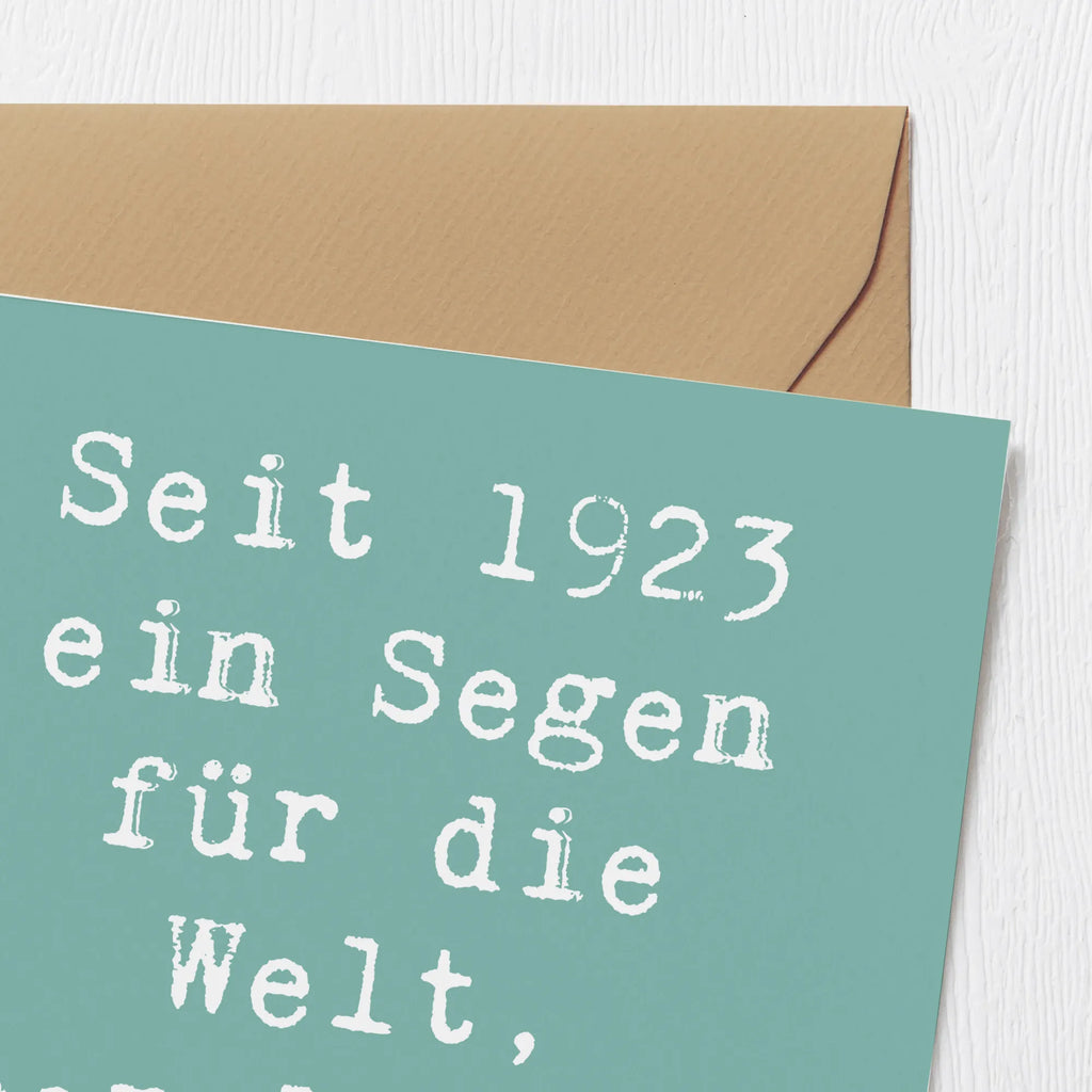Deluxe Card Saying Seit 1923 ein Segen für die Welt, herzlichen Glückwunsch! Hochzeitskarte, Karte, Hochwertige Grußkarte, Grußkarte, Geburtstagskarte, Hochwertige Klappkarte, Klappkarte, Glückwunschkarte, Einladungskarte, Geburtstag, Geburtstagsgeschenk, Geschenk