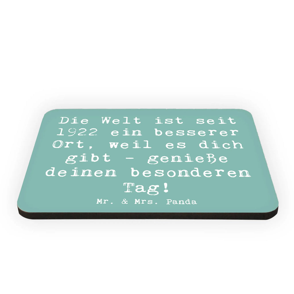 Magnet Saying Die Welt ist seit 1922 ein besserer Ort, weil es dich gibt - genieße deinen besonderen Tag! Whiteboard Magnet, Kühlschrank Dekoration, Pinnwandmagnet, Souvenir Magnet, Dekomagnet, Kühlschrankmagnet, Motivmagnete, Notiz Magnet, Geburtstag, Geburtstagsgeschenk, Geschenk