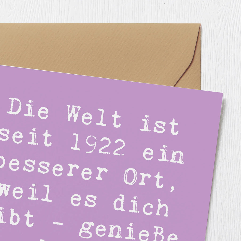 Deluxe Karte Spruch 1922 Geburtstag Einladungskarte, Glückwunschkarte, Hochwertige Klappkarte, Grußkarte, Hochzeitskarte, Hochwertige Grußkarte, Geburtstagskarte, Klappkarte, Karte, Geburtstag, Geburtstagsgeschenk, Geschenk