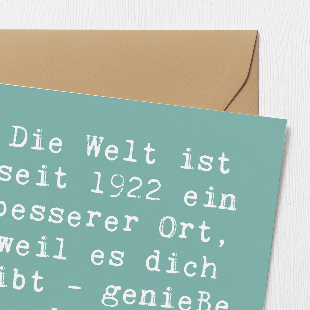 Deluxe Karte Spruch 1922 Geburtstag Einladungskarte, Glückwunschkarte, Hochwertige Klappkarte, Grußkarte, Hochzeitskarte, Hochwertige Grußkarte, Geburtstagskarte, Klappkarte, Karte, Geburtstag, Geburtstagsgeschenk, Geschenk