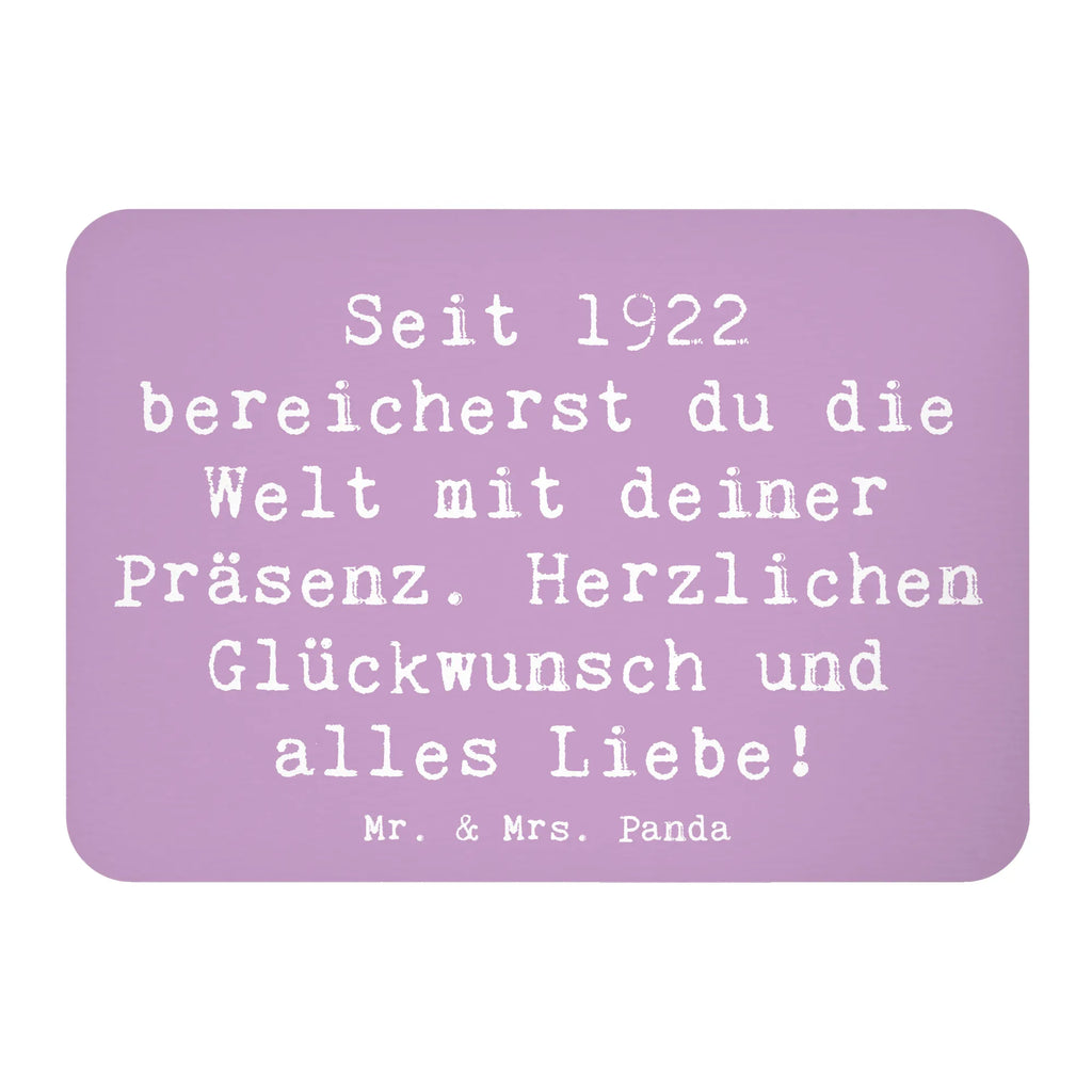 Magnet Spruch Seit 1922 bereicherst du die Welt mit deiner Präsenz. Herzlichen Glückwunsch und alles Liebe! Whiteboard Magnet, Souvenir Magnet, Motivmagnete, Pinnwandmagnet, Dekomagnet, Notiz Magnet, Kühlschrank Dekoration, Kühlschrankmagnet, Geburtstag, Geburtstagsgeschenk, Geschenk