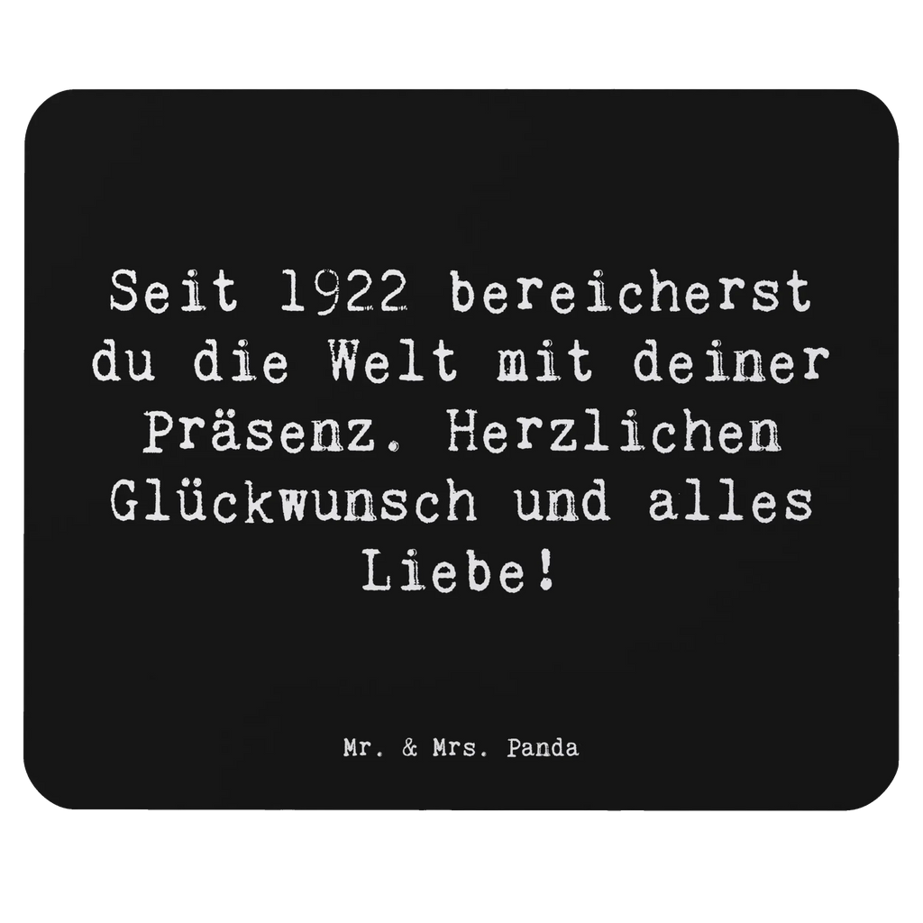 Mouse mat Saying Seit 1922 bereicherst du die Welt mit deiner Präsenz. Herzlichen Glückwunsch und alles Liebe! Mauspad Büro, Arbeitszimmer, Computer zubehör, Mauspad, Mousepad, Designer Mauspad, Büroausstattung, Einzigartiges Mauspad, PC Zubehör, Mausunterlage, Geburtstag, Geburtstagsgeschenk, Geschenk