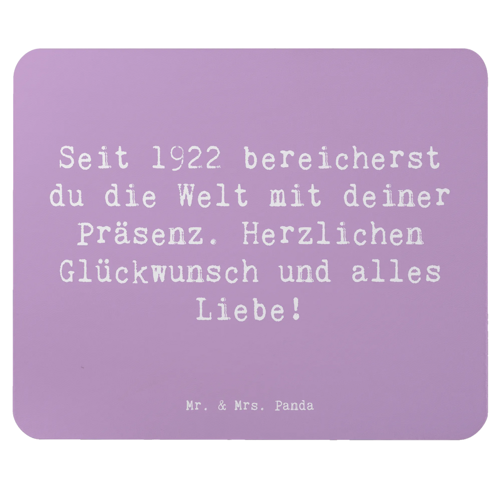 Mouse mat Saying Seit 1922 bereicherst du die Welt mit deiner Präsenz. Herzlichen Glückwunsch und alles Liebe! Mauspad Büro, Arbeitszimmer, Computer zubehör, Mauspad, Mousepad, Designer Mauspad, Büroausstattung, Einzigartiges Mauspad, PC Zubehör, Mausunterlage, Geburtstag, Geburtstagsgeschenk, Geschenk
