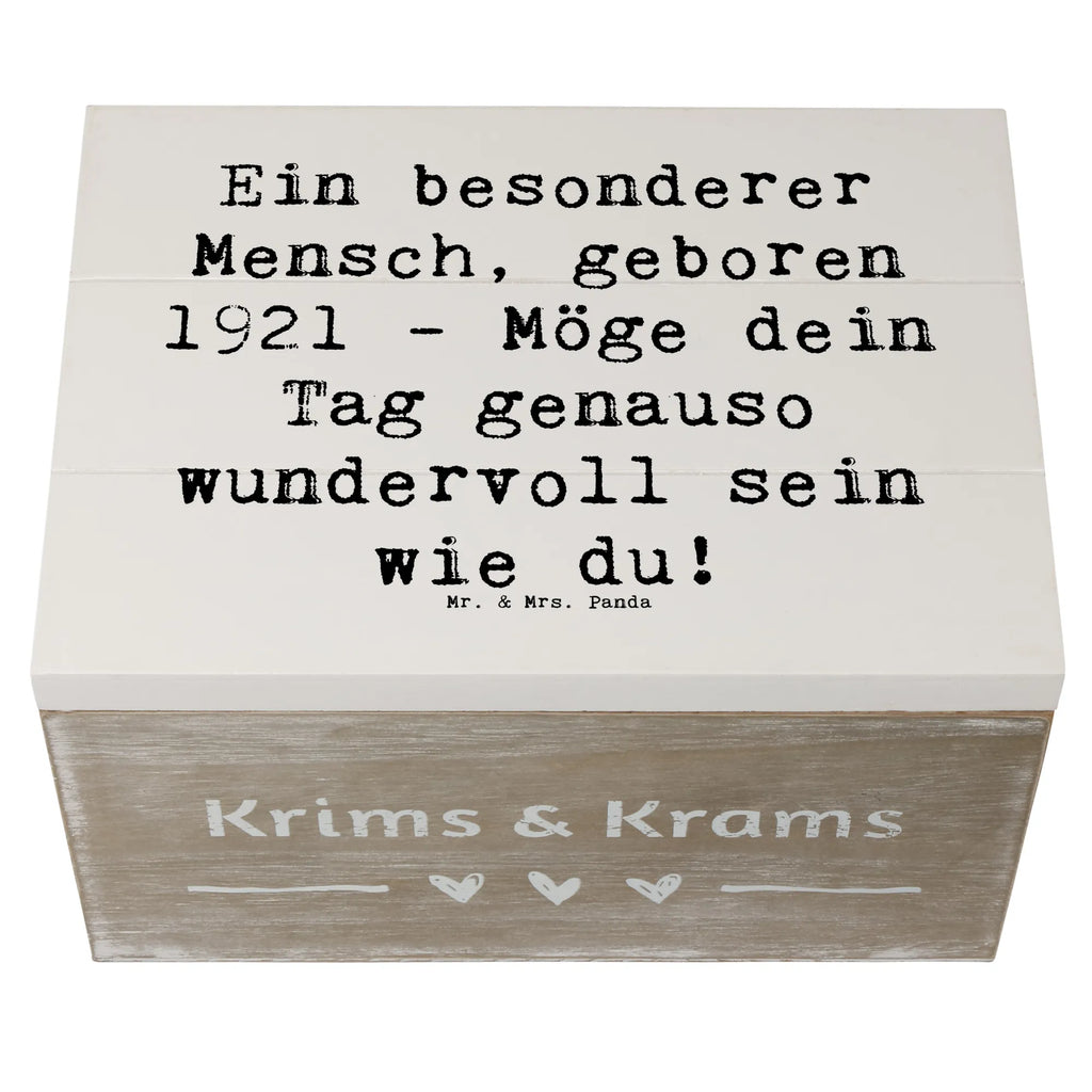 Holzkiste Spruch Ein besonderer Mensch, geboren 1921 - Möge dein Tag genauso wundervoll sein wie du! Geschenkdose, Erinnerungskiste, Kiste, Schatzkiste, Aufbewahrungsbox, Truhe, Schatulle, Dekokiste, XXL, Erinnerungsbox, Holzkiste, Geschenkbox, Geburtstag, Geburtstagsgeschenk, Geschenk