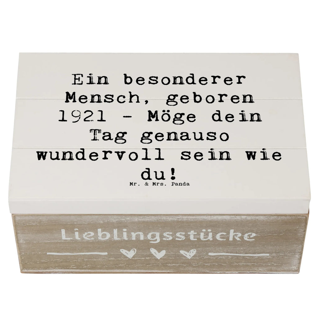 Holzkiste Spruch Ein besonderer Mensch, geboren 1921 - Möge dein Tag genauso wundervoll sein wie du! Geschenkdose, Erinnerungskiste, Kiste, Schatzkiste, Aufbewahrungsbox, Truhe, Schatulle, Dekokiste, XXL, Erinnerungsbox, Holzkiste, Geschenkbox, Geburtstag, Geburtstagsgeschenk, Geschenk