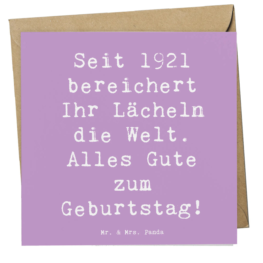 Deluxe Card Saying Seit 1921 bereichert Ihr Lächeln die Welt. Alles Gute zum Geburtstag! Einladungskarte, Grußkarte, Hochwertige Grußkarte, Hochzeitskarte, Klappkarte, Hochwertige Klappkarte, Karte, Glückwunschkarte, Geburtstagskarte, Geburtstag, Geburtstagsgeschenk, Geschenk