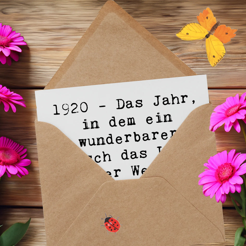 Deluxe Card Saying 1920 - Das Jahr, in dem ein wunderbarer Mensch das Licht der Welt erblickte. Alles Gute zum Geburtstag! Karte, Klappkarte, Glückwunschkarte, Geburtstagskarte, Hochwertige Grußkarte, Grußkarte, Hochzeitskarte, Einladungskarte, Hochwertige Klappkarte, Geburtstag, Geburtstagsgeschenk, Geschenk