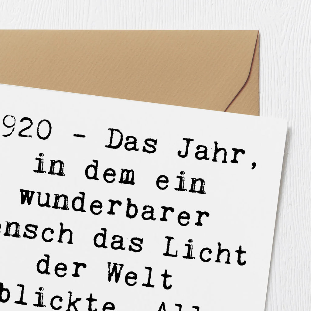 Deluxe Card Saying 1920 - Das Jahr, in dem ein wunderbarer Mensch das Licht der Welt erblickte. Alles Gute zum Geburtstag! Karte, Klappkarte, Glückwunschkarte, Geburtstagskarte, Hochwertige Grußkarte, Grußkarte, Hochzeitskarte, Einladungskarte, Hochwertige Klappkarte, Geburtstag, Geburtstagsgeschenk, Geschenk