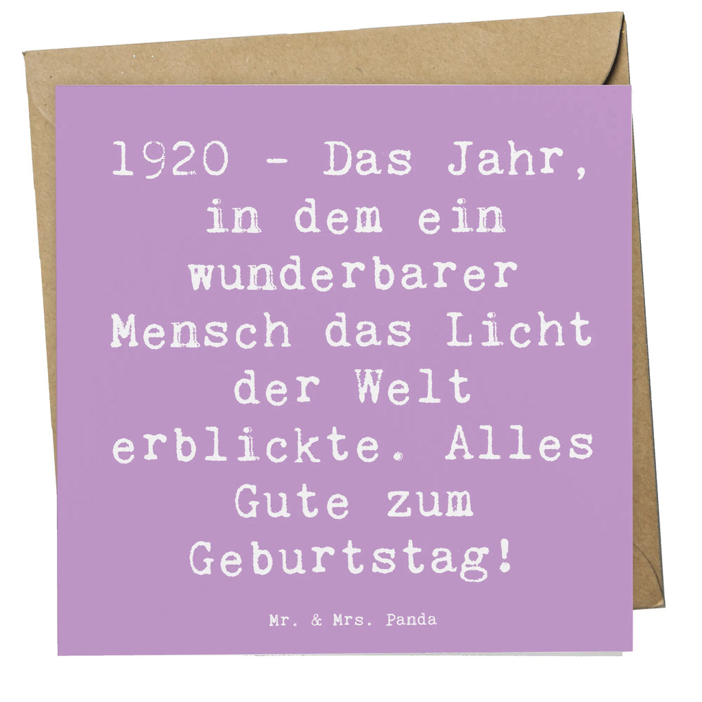 Deluxe Card Saying 1920 - Das Jahr, in dem ein wunderbarer Mensch das Licht der Welt erblickte. Alles Gute zum Geburtstag! Karte, Klappkarte, Glückwunschkarte, Geburtstagskarte, Hochwertige Grußkarte, Grußkarte, Hochzeitskarte, Einladungskarte, Hochwertige Klappkarte, Geburtstag, Geburtstagsgeschenk, Geschenk