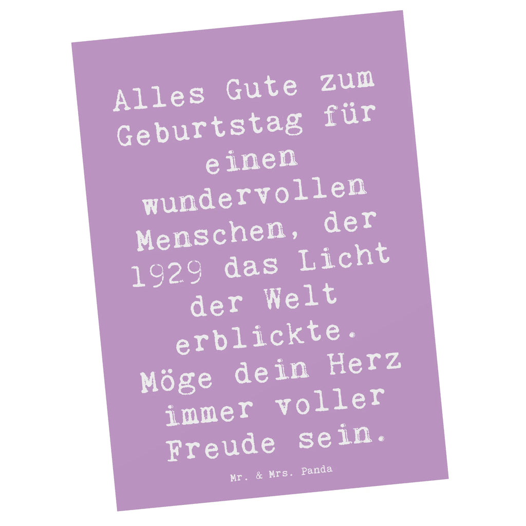 Postkarte Spruch Alles Gute zum Geburtstag für einen wundervollen Menschen, der 1929 das Licht der Welt erblickte. Möge dein Herz immer voller Freude sein. Einladungskarten Geburtstag, Ansichtskarte, Geschenkkarte, Ansichtskarten, Geburtstagskarte, Einladung, Einladung Geburtstag, Grußkarte, Dankeskarte, Postkarte, Karte, Einladungskarte, Geburtstag, Geburtstagsgeschenk, Geschenk