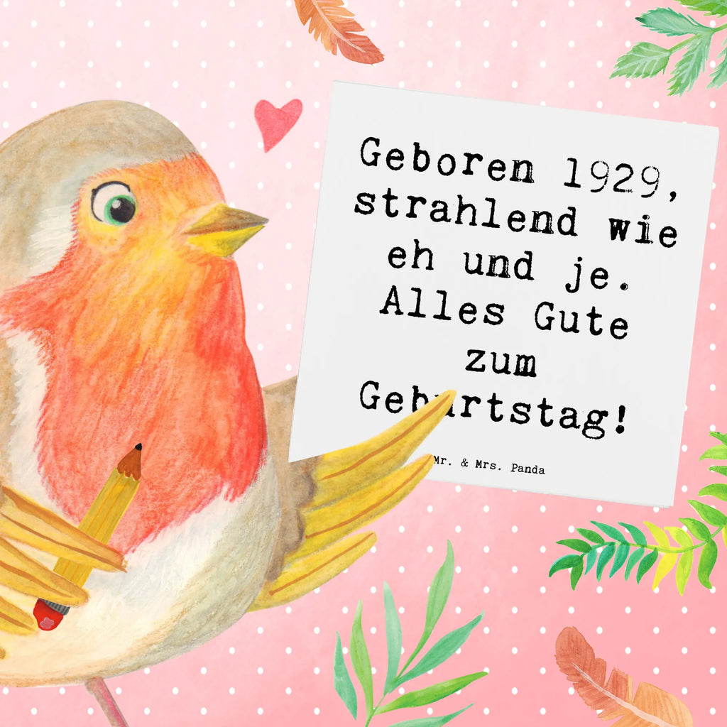 Deluxe Card Saying Geboren 1929, strahlend wie eh und je. Alles Gute zum Geburtstag! Glückwunschkarte, Einladungskarte, Hochwertige Klappkarte, Hochzeitskarte, Geburtstagskarte, Hochwertige Grußkarte, Klappkarte, Karte, Grußkarte, Geburtstag, Geburtstagsgeschenk, Geschenk