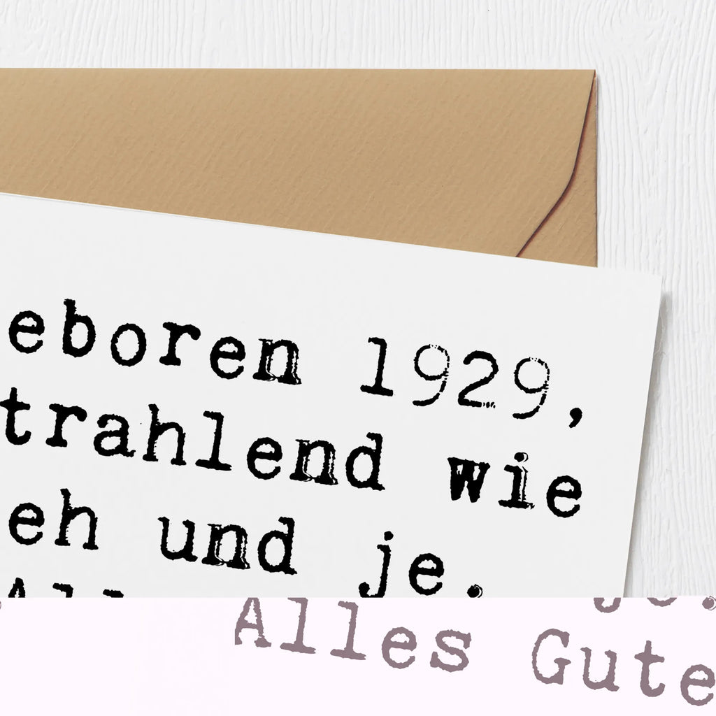 Deluxe Card Saying Geboren 1929, strahlend wie eh und je. Alles Gute zum Geburtstag! Glückwunschkarte, Einladungskarte, Hochwertige Klappkarte, Hochzeitskarte, Geburtstagskarte, Hochwertige Grußkarte, Klappkarte, Karte, Grußkarte, Geburtstag, Geburtstagsgeschenk, Geschenk