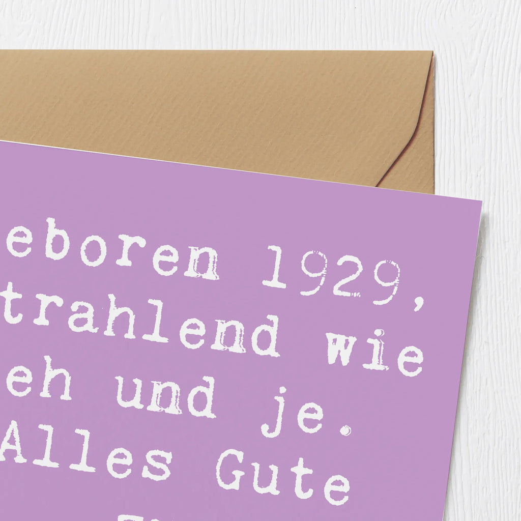 Deluxe Card Saying Geboren 1929, strahlend wie eh und je. Alles Gute zum Geburtstag! Glückwunschkarte, Einladungskarte, Hochwertige Klappkarte, Hochzeitskarte, Geburtstagskarte, Hochwertige Grußkarte, Klappkarte, Karte, Grußkarte, Geburtstag, Geburtstagsgeschenk, Geschenk