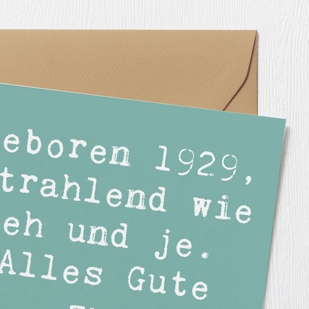 Deluxe Card Saying Geboren 1929, strahlend wie eh und je. Alles Gute zum Geburtstag! Glückwunschkarte, Einladungskarte, Hochwertige Klappkarte, Hochzeitskarte, Geburtstagskarte, Hochwertige Grußkarte, Klappkarte, Karte, Grußkarte, Geburtstag, Geburtstagsgeschenk, Geschenk