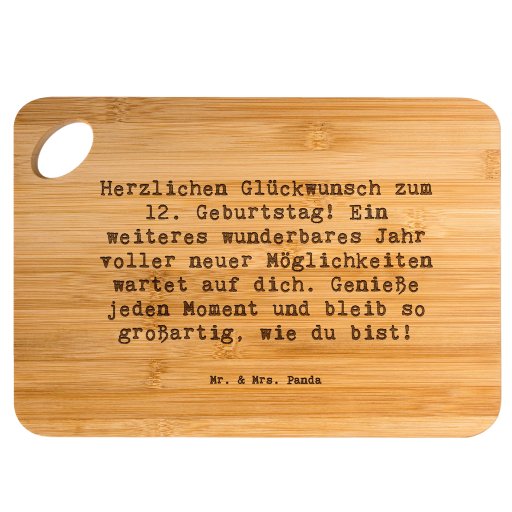 Bambus - deska do krojenia Przysłowie Herzlichen Glückwunsch zum 12. Geburtstag! Ein weiteres wunderbares Jahr voller neuer Möglichkeiten wartet auf dich. Genieße jeden Moment und bleib so großartig, wie du bist! Urodziny, prezent urodzinowy, prezent