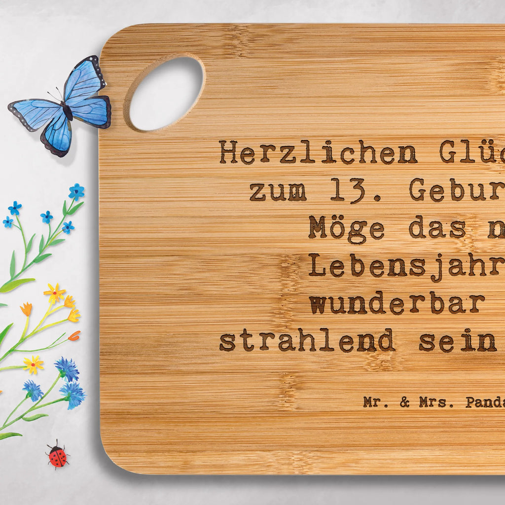 Bambus - deska do krojenia Przysłowie Alles Gute zum 13. Geburtstag! Lass die Welt wissen, wie einzigartig du bist! Urodziny, prezent urodzinowy, prezent