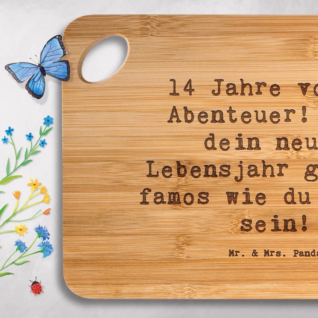 Schneidebrett Spruch 14. Geburtstag Abenteuer Schneidebrett, Hackbrett, Holzbrett, Holzbrettchen, Küchenbrett, Brett, Frühstücksbrett, Servierbrett, Geburtstag, Geburtstagsgeschenk, Geschenk