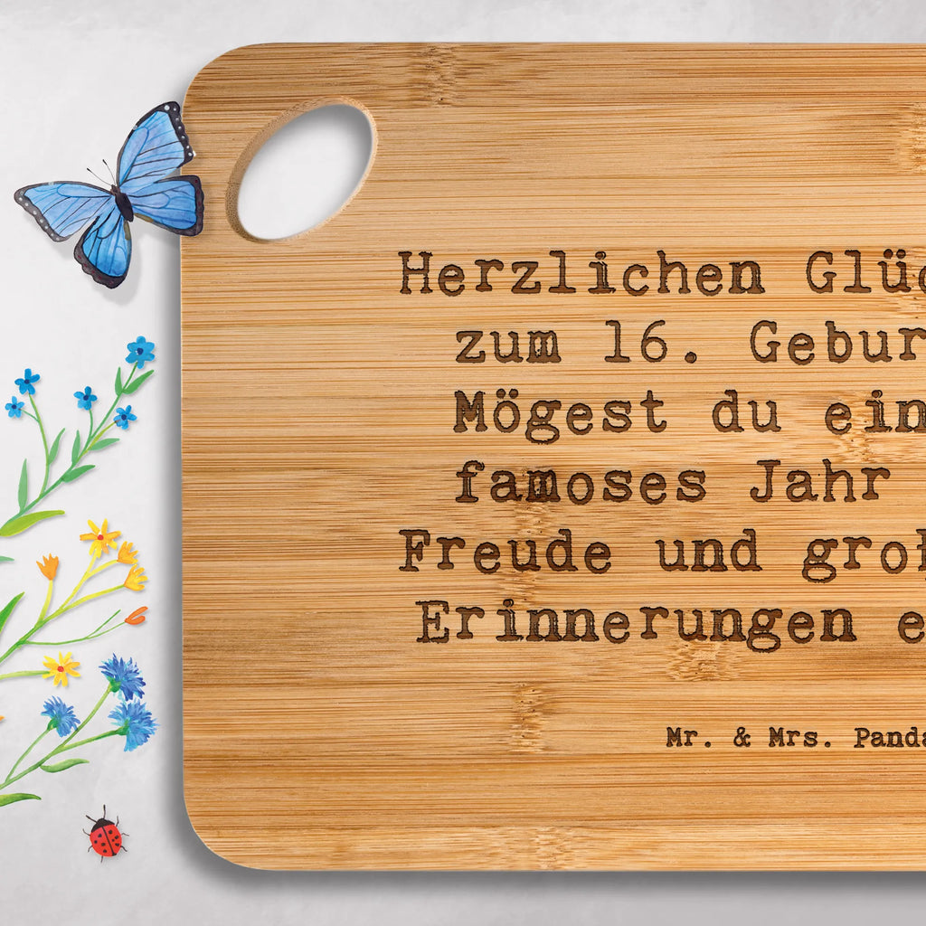 Bambus - deska do krojenia Przysłowie Herzlichen Glückwunsch zum 16. Geburtstag! Mögest du ein neues famoses Jahr voller Freude und großartiger Erinnerungen erleben. Urodziny, prezent urodzinowy, prezent