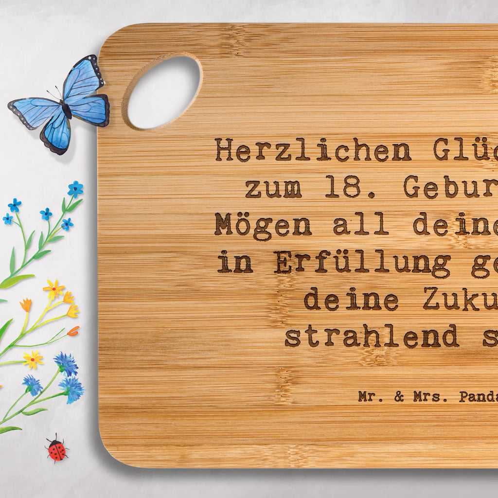 Bambus - deska do krojenia Przysłowie Herzlichen Glückwunsch zum 18. Geburtstag! Mögen all deine Träume in Erfüllung gehen und deine Zukunft strahlend sein. Urodziny, prezent urodzinowy, prezent