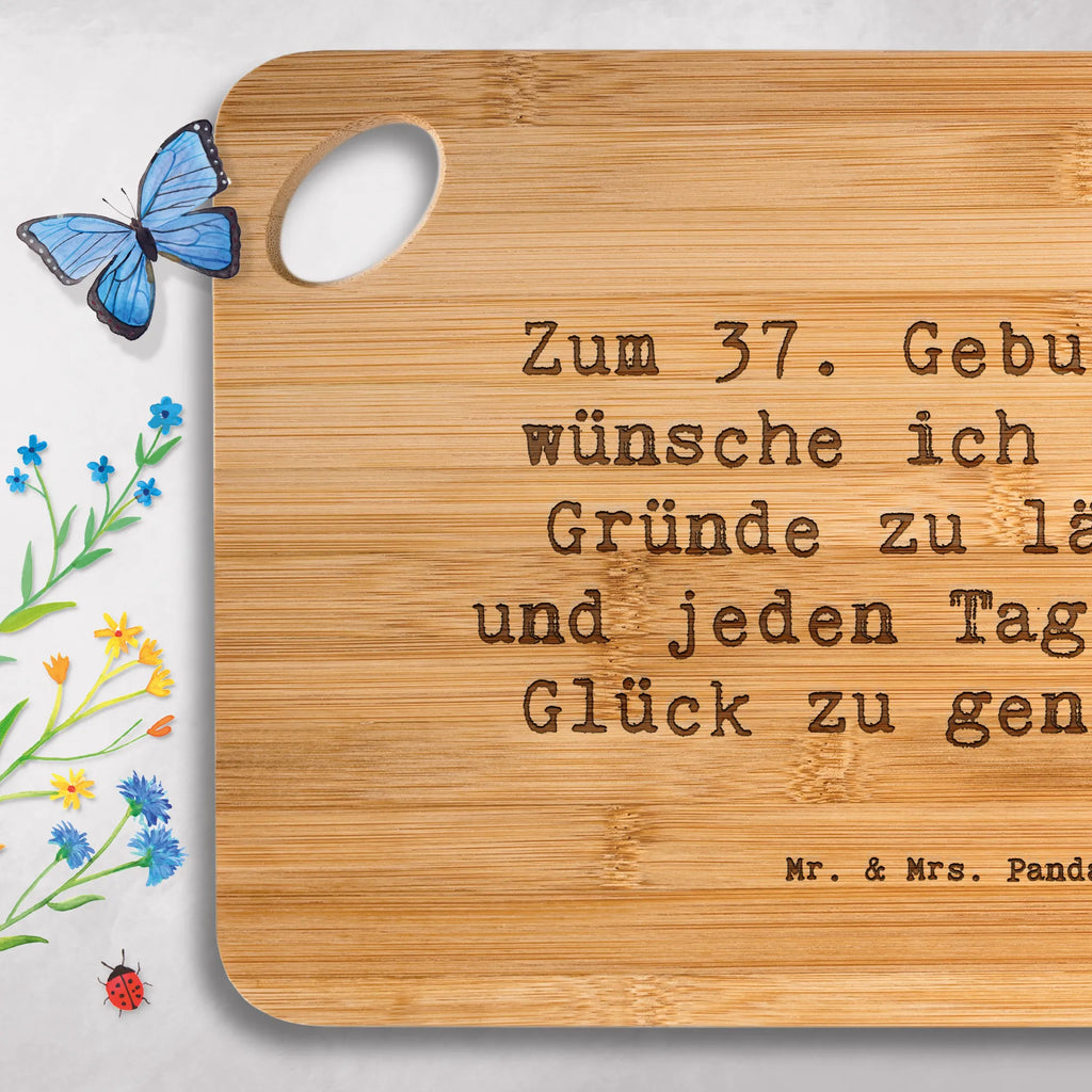 Bambus - deska do krojenia Przysłowie Zum 37. Geburtstag wünsche ich dir 37 Gründe zu lächeln und jeden Tag voller Glück zu genießen! Urodziny, prezent urodzinowy, prezent
