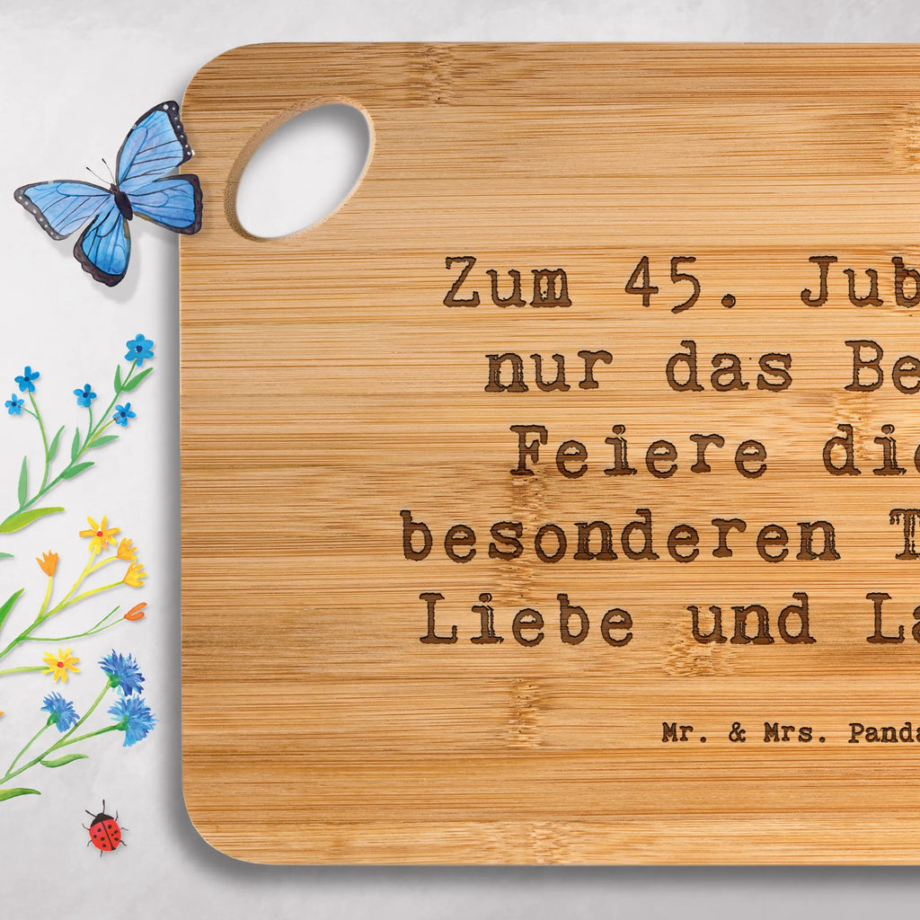 Bamboo chopping board Saying Zum 45. Jubiläum nur das Beste! Feiere diesen besonderen Tag mit Liebe und Lachen. bamboo, nature, cutting block, breakfast board, kitchen board, carving board, board, solid, wood, slices, kitchen, dulcimer, breakfast, robust, cutting board, engraving, Birthday, celebration, party, birthday party, friends, family, birthday wish, birthday present, birthday cards, 18th birthday, 30th birthday, 40th, 50th, 60th, 70th, 80th, 90th, 90th., gift ideas, gifts for girlfriend, boyfriend, mom, dad, brother, sister, congratulations, funny, sayings, 1 year, money gifts, guest gifts, gifts online, gift basket, special gifts, unusual gifts, extraordinary gifts, gift package, original gifts, gift items, special birthday gifts