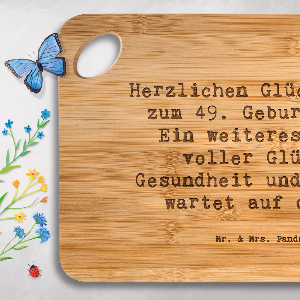 Bambus - deska do krojenia Przysłowie Herzlichen Glückwunsch zum 49. Geburtstag! Ein weiteres Jahr voller Glück, Gesundheit und Erfolg wartet auf dich! Urodziny, prezent urodzinowy, prezent