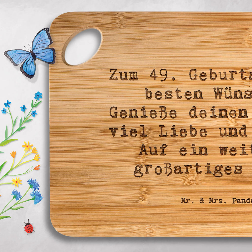 Bambus - deska do krojenia Przysłowie Zum 49. Geburtstag die besten Wünsche! Genieße deinen Tag mit viel Liebe und Freude. Auf ein weiteres großartiges Jahr! Urodziny, prezent urodzinowy, prezent