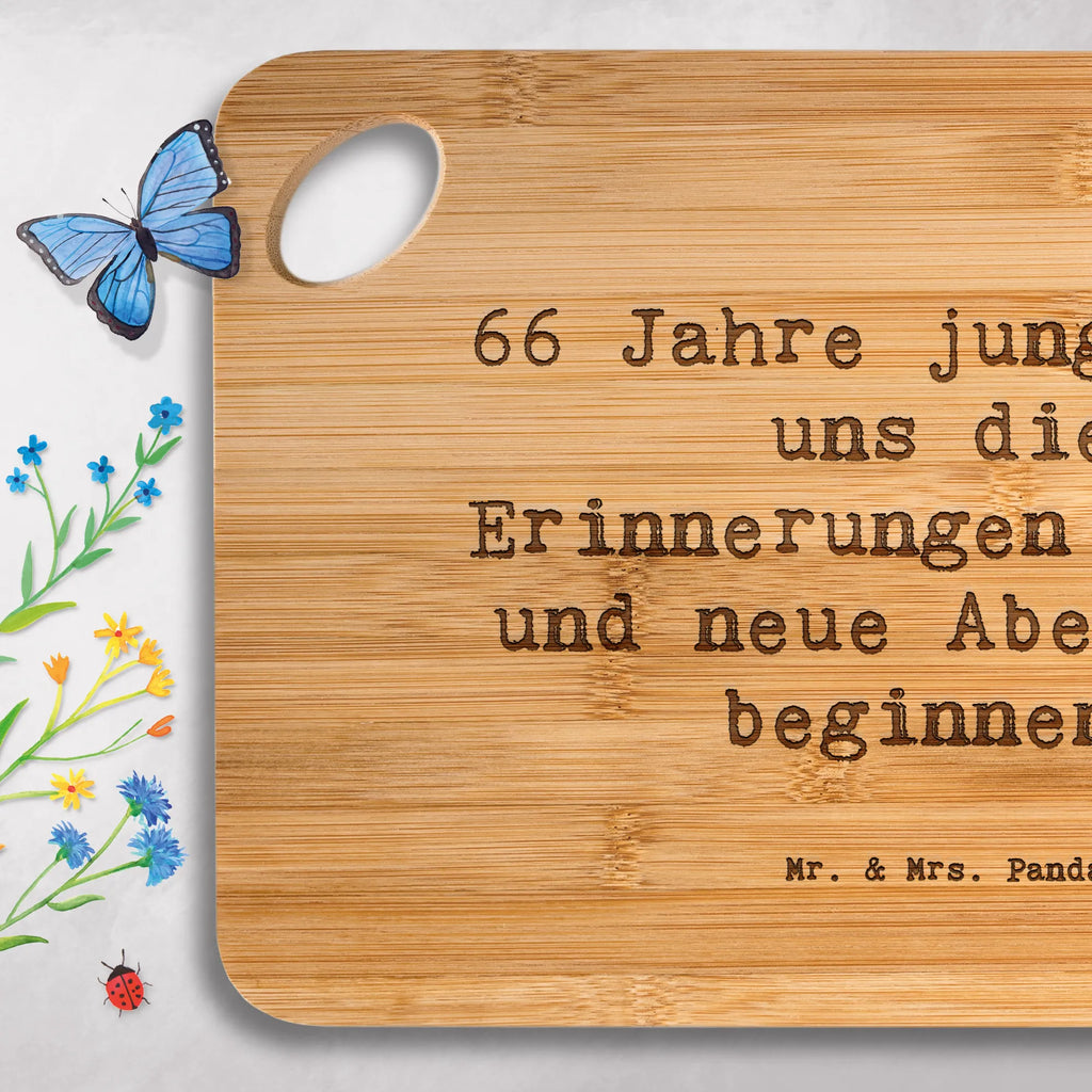 Bambus - deska do krojenia Przysłowie 66 Jahre jung! Lass uns die Erinnerungen feiern und neue Abenteuer beginnen! Urodziny, prezent urodzinowy, prezent