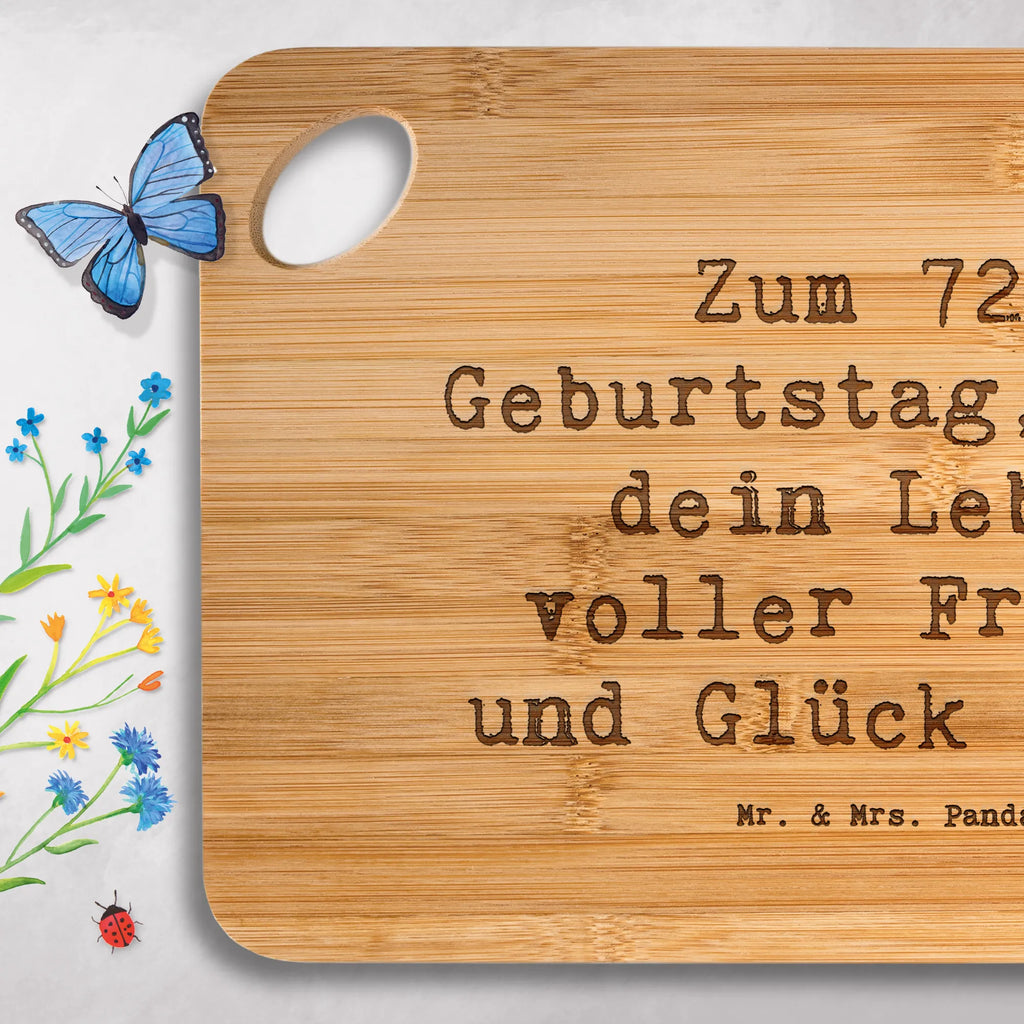 Śniadaniowa deska Przysłowie Zum 72. Geburtstag, möge dein Leben voller Freude und Glück sein! Urodziny, prezent urodzinowy, prezent