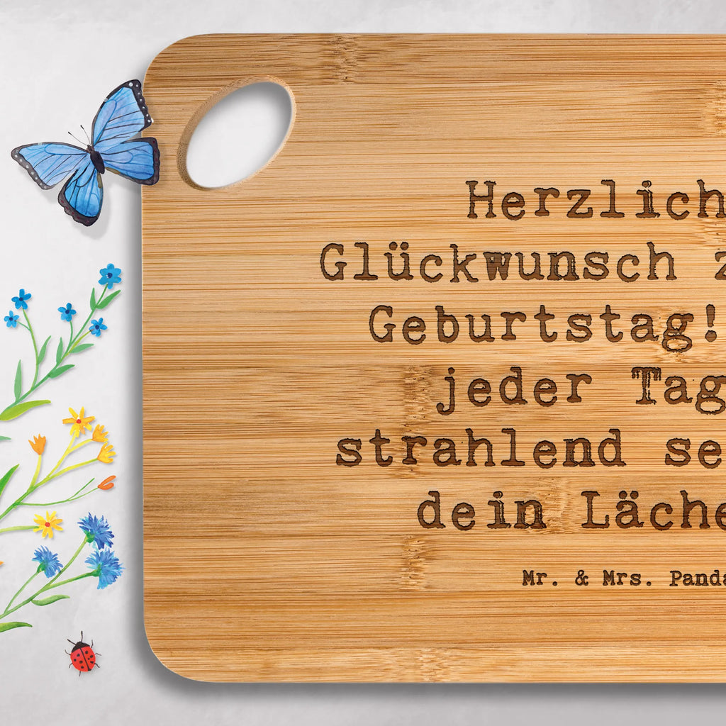 Bambus - deska do krojenia Przysłowie Herzlichen Glückwunsch zum 77. Geburtstag! Möge jeder Tag so strahlend sein wie dein Lächeln. Urodziny, prezent urodzinowy, prezent