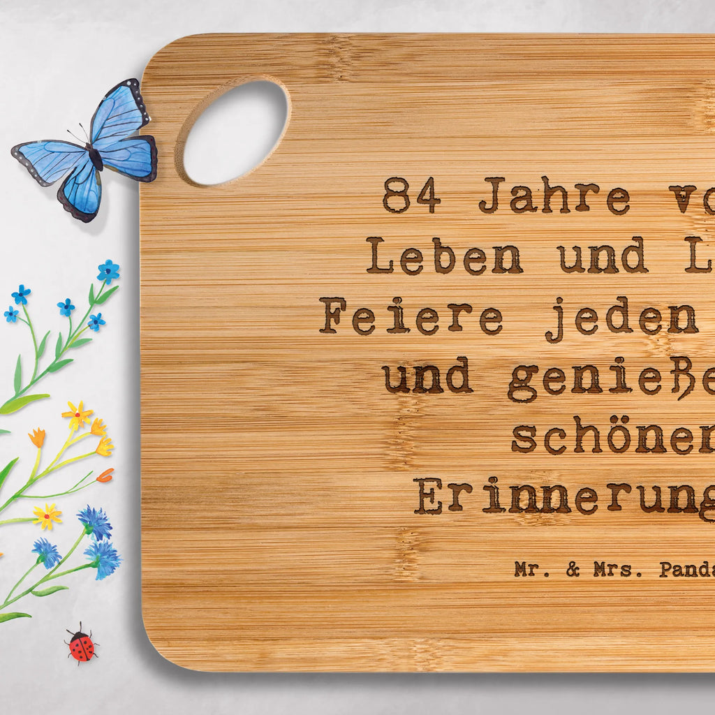 Bambus - deska do krojenia Przysłowie 84 Jahre voller Leben und Liebe! Feiere jeden Moment und genieße die schönen Erinnerungen! Urodziny, prezent urodzinowy, prezent