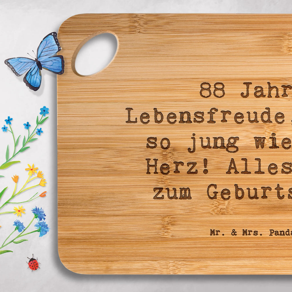 Bambus - deska do krojenia Przysłowie 88 Jahre Lebensfreude, bleib so jung wie dein Herz! Alles Gute zum Geburtstag! Urodziny, prezent urodzinowy, prezent