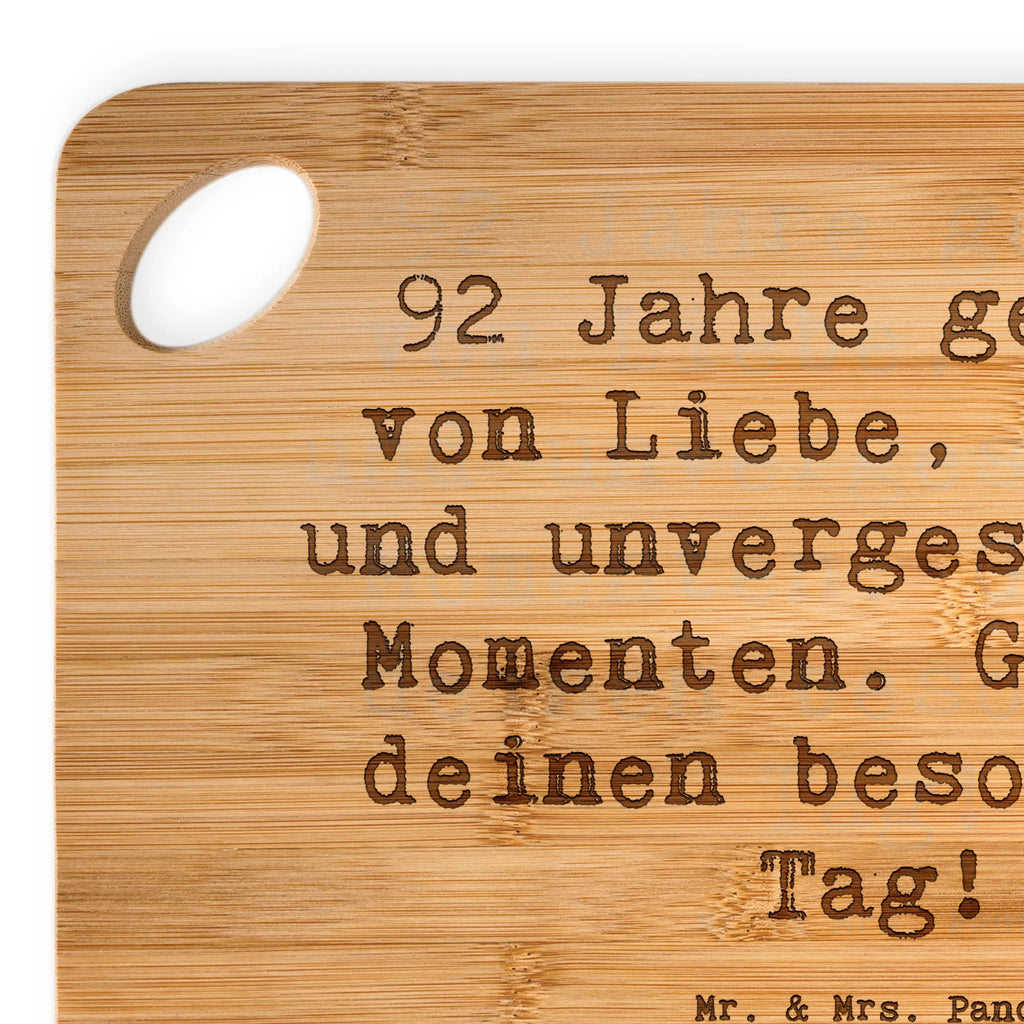 Frühstücksbrett Spruch 92. Geburtstag Frühstücksbrett, Brett, Hackbrett, Holzbrettchen, Holzbrett, Servierbrett, Schneidebrett, Küchenbrett, Geburtstag, Geburtstagsgeschenk, Geschenk