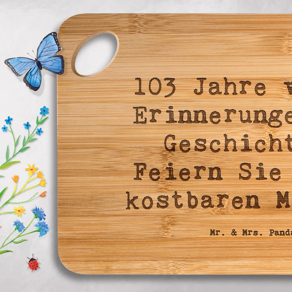 Bamboo chopping board Saying 103 Jahre voller Erinnerungen und Geschichten. Feiern Sie jeden kostbaren Moment! kitchen, cutting board, solid, nature, carving board, board, bamboo, slices, kitchen board, breakfast, robust, cutting block, wood, breakfast board, dulcimer, engraving, Birthday, celebration, party, birthday party, friends, family, birthday wish, birthday present, birthday cards, 18th birthday, 30th birthday, 40th, 50th, 60th, 70th, 80th, 90th, 90th., gift ideas, gifts for girlfriend, boyfriend, mom, dad, brother, sister, congratulations, funny, sayings, 1 year, money gifts, guest gifts, gifts online, gift basket, special gifts, unusual gifts, extraordinary gifts, gift package, original gifts, gift items, special birthday gifts